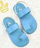 The Madras Trunk Solid Slingback Sandals - Blue