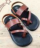 The Madras Trunk Colour Blocked Slingback Sandals - Black & Brown
