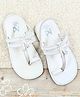 The Madras Trunk Tassel Strap Detailed Slingback Sandals - White