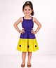 Lil' Drama Cotton Knit Sleeveless Colour Blocked Dress - Purple