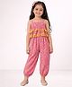 Lil' Drama Viscose Rayon Knit Sleeveless Abstract Printed Jumpsuit - Pink