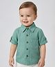 Creative Kids Cotton Woven Half Sleeves Solid Shirt - Green