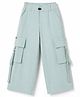 Olio Kids Cotton Woven Full Length Trouser With Cargo Pockets - Sea Green