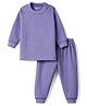 Bodycare Cotton Knit Full Sleeves Solid Dyed Thermal Inner Wear Set - Purple