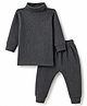 Bodycare Cotton Knit Full Sleeves Solid Dyed Thermal Inner Wear Set - Charcoal Grey