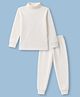 Bodycare Cotton Knit Full Sleeves Solid Dyed Thermal Inner Wear Set - White