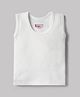 Bodycare Cotton Sleeveless Striped Thermal Vest - White