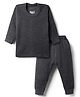 Bodycare Cotton Knit Full Sleeves Solid Colour Thermal Inner Wear Set -Charcoal Grey