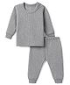 Bodycare Cotton Knit Full Sleeves Solid Dyed Thermal Inner Wear Set - Grey