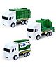 FunBlast Push & Go Truck Toys - 3 Pcs Mini Garbage Truck for Kids - (Green)