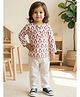 LIL PITAARA Cotton Knit Full Sleeves Penguin Printed Kurta & Pajama Night Suit - White