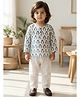 LIL PITAARA Cotton Knit Full Sleeves Penguin Printed Kurta & Pajama Night Suit - White
