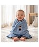 The little lookers Microfiber Knit Embroidered Baby Towel - Blue