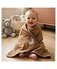 The little lookers Microfiber Knit Embroidered Baby Towel - Brown