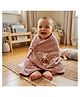 The little lookers Microfiber Knit Embroidered Baby Towel - Pink