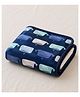 The little lookers Knit Printed Baby Blanket - Blue