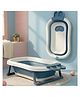 StarAndDaisy Bath Tub for Baby 0-3 Years/Foldable Bath tub for Kids, Space Saving Design, Newborn Baby Folding Bathing Tub with Soapbar Girls & Boys, Easy to Store (Dark blue, white)