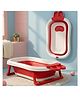 StarAndDaisy Bath Tub for Baby 0-3 Years/Foldable Bath tub for Kids, Space Saving Design, Newborn Baby Folding Bathing Tub with Soapbar Girls & Boys, Easy to Store (Red)