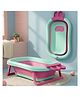 StarAndDaisy Bath Tub for Baby 0-3 Years/Foldable Bath tub for Kids, Space Saving Design, Newborn Baby Folding Bathing Tub with Soapbar Girls & Boys, Easy to Store (Green Pink)