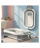 StarAndDaisy Bath Tub for Baby 0-3 Years/Foldable Bath tub for Kids, Space Saving Design, Newborn Baby Folding Bathing Tub with Soapbar Girls & Boys, Easy to Store (Grey)
