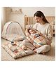 StarAndDaisy Baby Carry Nest Combo Set for 0 to 12 Months Baby Lounger Bedding Nest and Mosquito Net Portable and Foldable Infant Bed Set Soft Mattress with Cushions check Print
