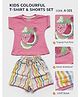 Nottie Planet Cotton Knit Half Sleeves Fruits Printed Top & Shorts Set - Pink