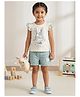 Nottie Planet Cotton Knit Sleeveless Bunny Printed Top & Shorts Set - Light Green