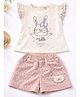 Nottie Planet Cotton Knit Sleeveless Bunny Printed Top & Shorts Set - Light Pink