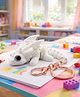 Vinglits 3D Printed Keychain, Articulated Animal Fidget Toys, Pocket-Friendly Keyrings, Stress Relief Desk Toys for Kids & Adults, Collectible Accessories - White Color