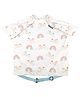 Bibado Stain & Water Proof Short Sleeve Coverall Shirt Weaning Bib Fairytale Foodies - White - For Infants
