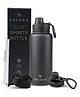 SOLARA Insulated Water Bottle 1 Litre, Hot Water Bottle, Thermosteel Water Bottle - Black