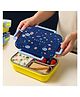 SOLARA Premium Stainless Steel Leak Proof Lunch Box with 3 Compartments Galaxy Print - Navy