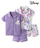 Babyhug Disney Single Jersey Knit Half Sleeves Shirt & Shorts Co-ords Night Suit with Marie Graphics Pack of 2- Multicolour