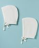 Doodle Poodle 100% Cotton Interlock Solid Colour Caps With Knot Pack of 2 White - Diameter 16.5 cm