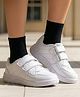 Pine Kids Velcro Closure Solid School Shoes - White