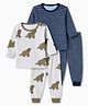 Junior Star Pack Of 2 Half Sleeves Striped & Animal Printed Coordinating Tees & Joggers Set - Multi Colour