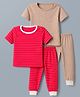 Junior Star Pack Of 2 Half Sleeves Striped & Stars Printed Coordinating Tee & Pants Set - Multi Colour