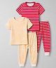 Junior Star Pack Of 2 Half Sleeves Striped & Duck Printed Coordinating Tees & Joggers Set - Multi Colour
