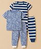 Junior Star Pack Of 2 Half Sleeves Striped & Dinosaur Printed Coordinating Tees & Joggers Set - Multi Colour