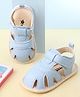 Cute Walk by Babyhug Velcro Closure Solid Booties - Light Blue