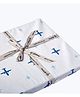 Masilo Organic Cotton Fitted Cot Sheet For Infant/Baby's Nursery Soft and comfort, 0 to 2 Years - Airplane - Blue