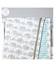 Masilo Organic Cotton Quilted Blanket 105 x 105 cm For Baby's/kids Nursery Soft , Lightweight and portable, 0 to 3 Years - Elephant - Mint