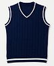 Honeyhap Premium Knit Bio Finish Sleeveless Sweater Vest With Cable Knit Pattern - Navy Blue