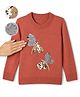Honeyhap Premium 100% Pullover With Full Sleeves and Butterfly Sequins With Bio Finish in Red