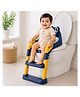 Kritiu Trainer Potty Seat with Ladder, Fits Standard Toilets, Potty Training for Boys & Girls 9+ Months, Soft & Easy Use, Blue