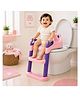 Kritiu Trainer Potty Seat with Ladder, Fits Standard Toilets, Potty Training for Boys & Girls 9+ Months, Soft & Easy Use, Pink