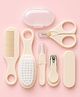 Kritiu 7-in-1 Baby Grooming Kit, Portable Newborn Grooming Essentials, Includes Finger Brush, Nail Scissors, Comb, Tweezer, and More Off White