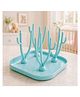 kritiu Baby Bottle Drying Rack for Babies, Baby Sterilizer and Dryer for Feeding Bottles with 17 Racks, Baby Organiser Bottle Stand Holder Drip Tray for Infants Toddlers, Light Blue