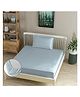Morado Premium Glace Cotton Elastic Fitted Single Bedsheet with 1 Pillow Cover , Soft, Breathable & Skin Friendly , White & Grey Check Print , 36x72x8 Inches