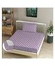 Morado Premium Glace Cotton Elastic Fitted Single Bedsheet with 1 Pillow Cover , Soft, Breathable & Skin Friendly , Purple Flowers Print , 36x72x8 Inches